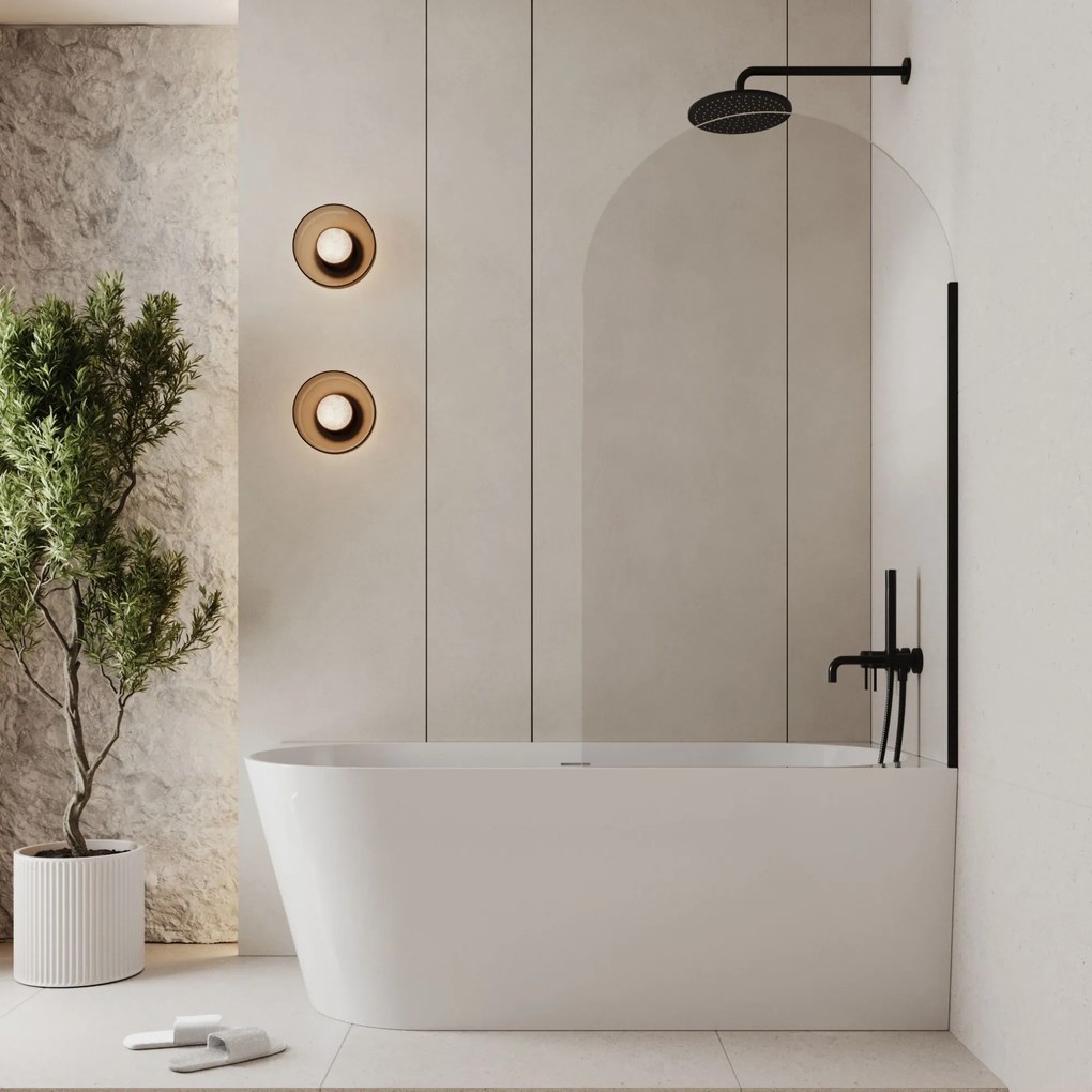 Parawan nawannowy półokrągły MOLIS Oval Clear szkło transparentne | Różne rozmiary : Kolor profili kabiny - złoty szczotkowany, Rozmiar - 70x140 cm