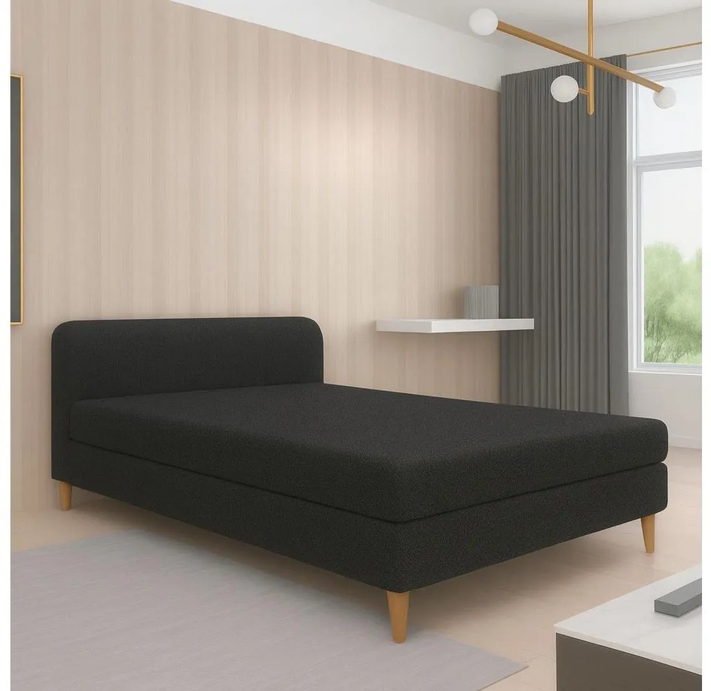 Łóżko tapicerowane BRISBANE 110x200 cm czarne