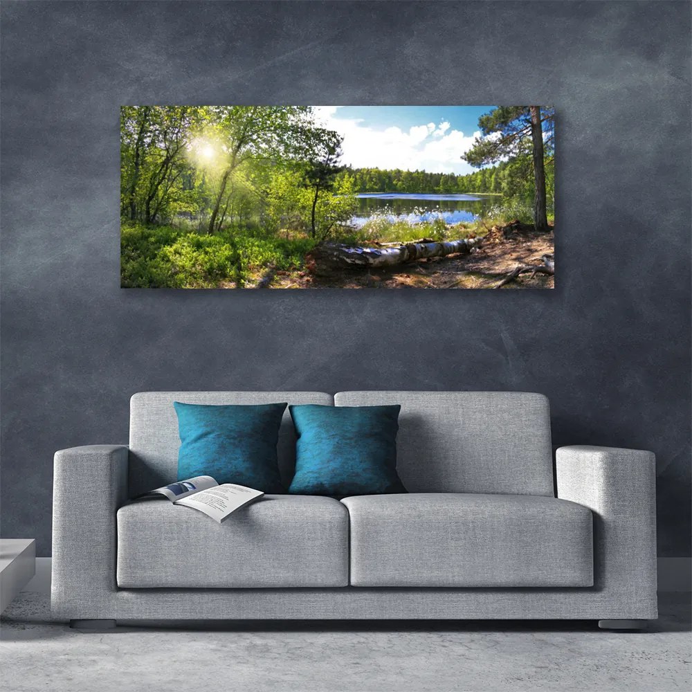 Obraz canvas Jezioro w Objęciach Lasu