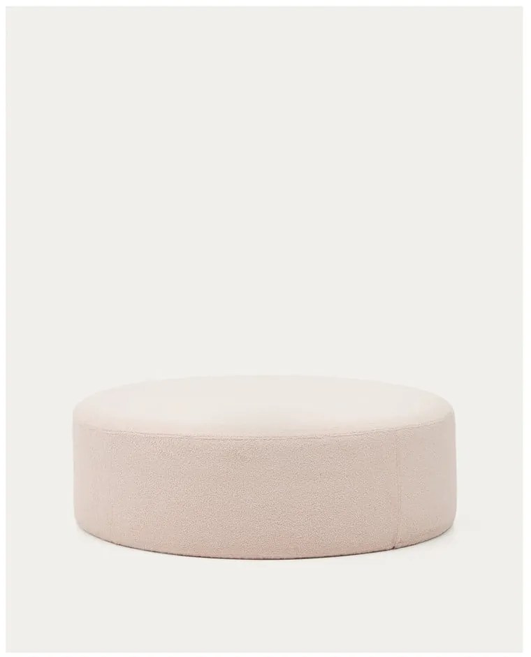 Jasnoróżowy puf z materiału bouclé Kaeli – Kave Home