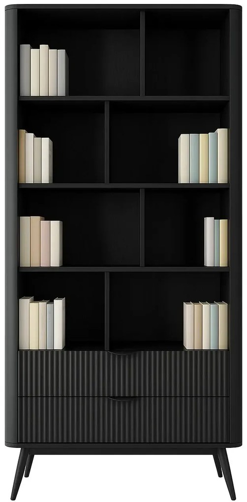 Czarny regał na książki glamour W7-H08