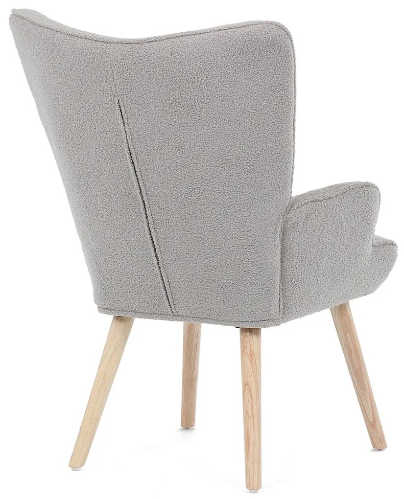 Fotel uszany Bouclé GREY2, szary