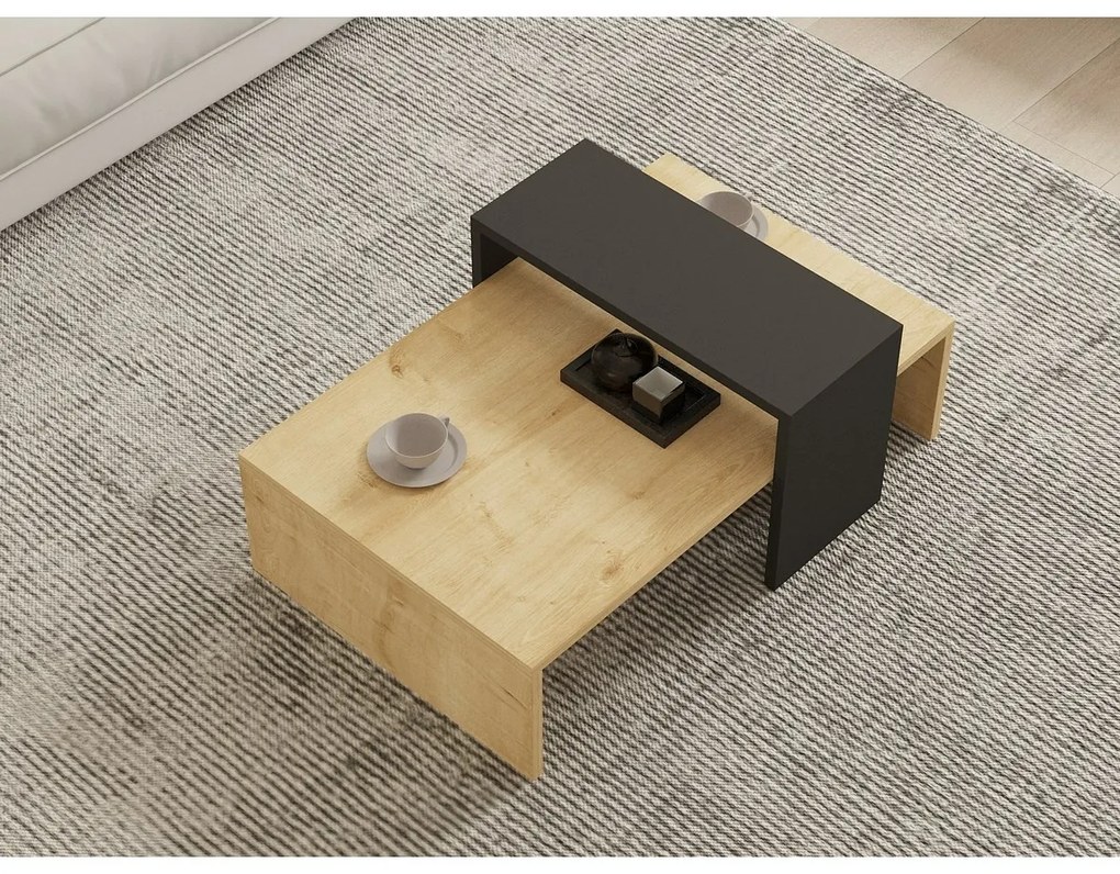 Stolik konferencyjny Glow Anthracite and SapphireOak