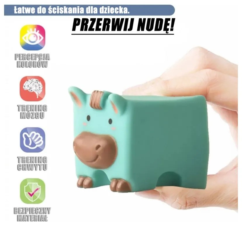 Woopie baby klocki sensoryczne układanka do ściskania dźwięk nauka liczenia 12 el.