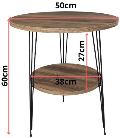 Stolik boczny, kawowy, orzech