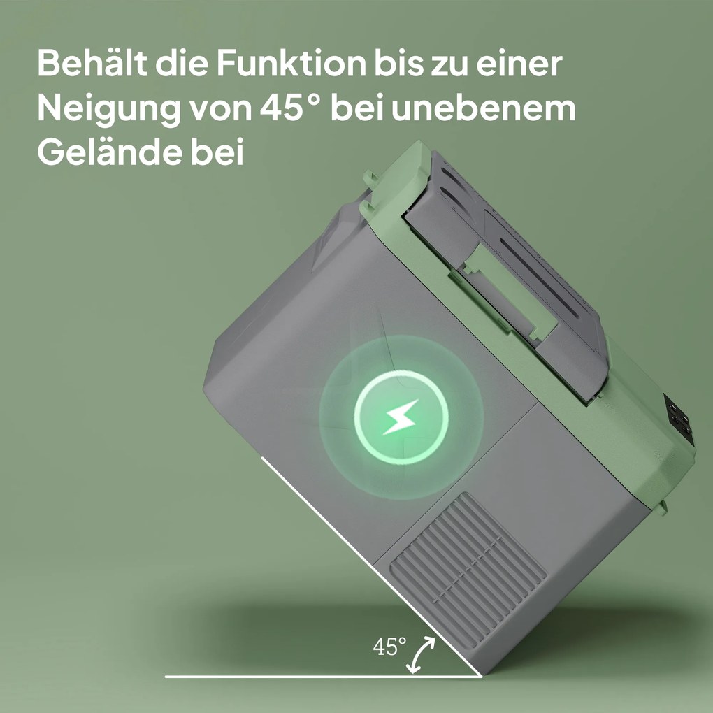 Outsunny 24,2 L Lodówka Campingowa, Lodówka Samochodowa z LED, Adaptory AC i DC, Cicha Praca, Szara+Zielona
