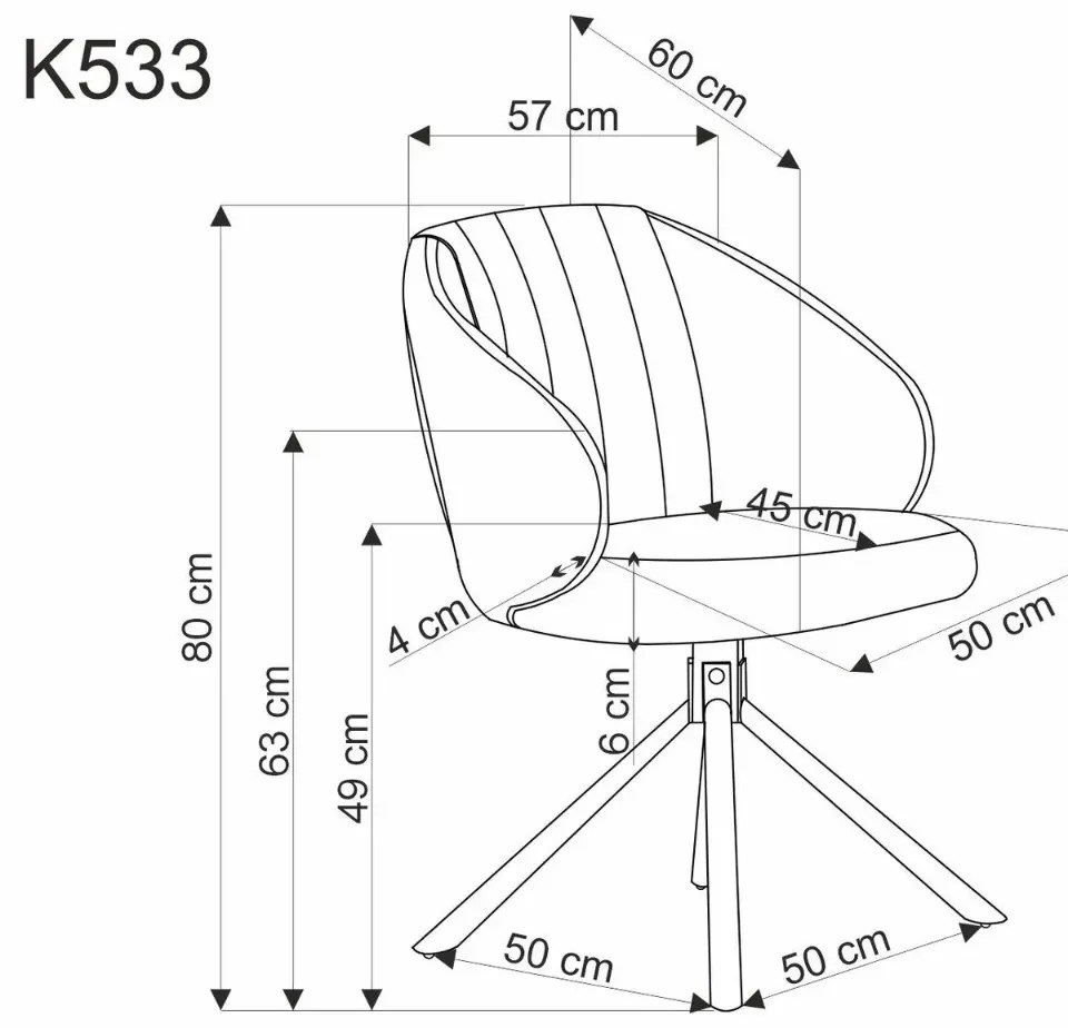 Krzesło tapicerowane K533 szare/czarne obracane HALMAR