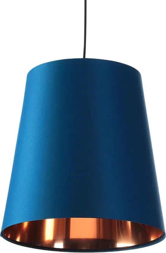 Granatowa lampa wisząca z abażurem rose gold - S402 S9-B95