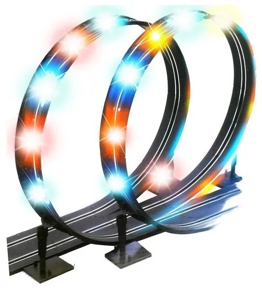 Tor wyścigowy 2 autka slot cars 1:43 pętla lampki