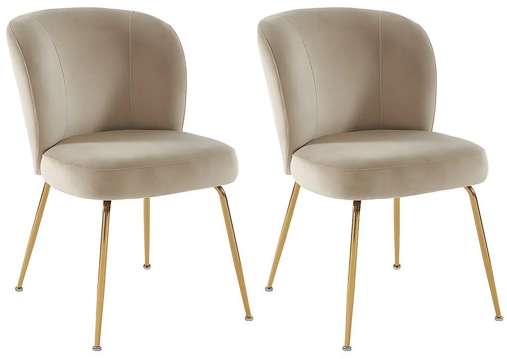 Zestaw 2 krzeseł z tkaniny i złoconego metalu - Beżowy - POLPONA autorstwa Pascala MORABITO