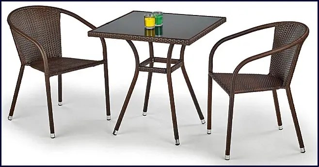 Szklany stół ogrodowy rattanowy H6-R36