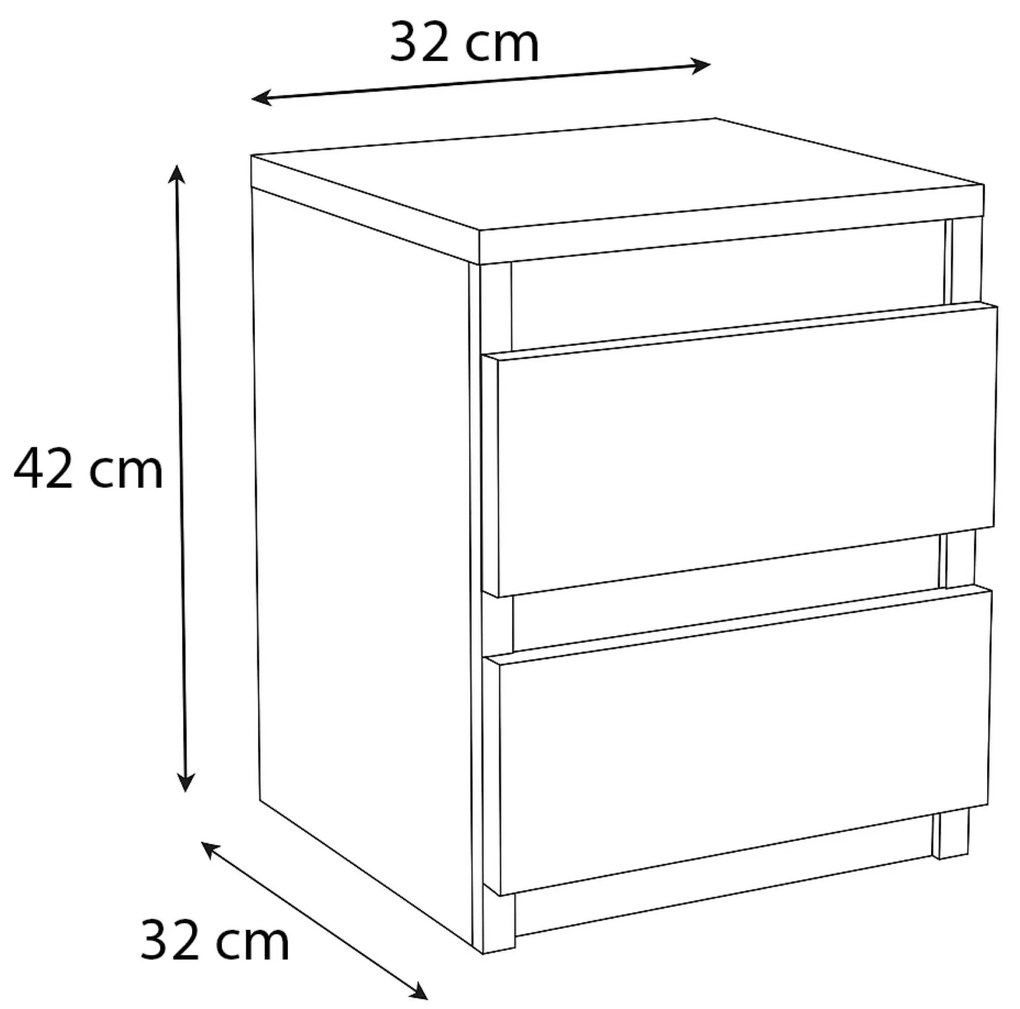 Szafka nocna WIKI z 2 szufladami Antracyt/Dąb Sonoma