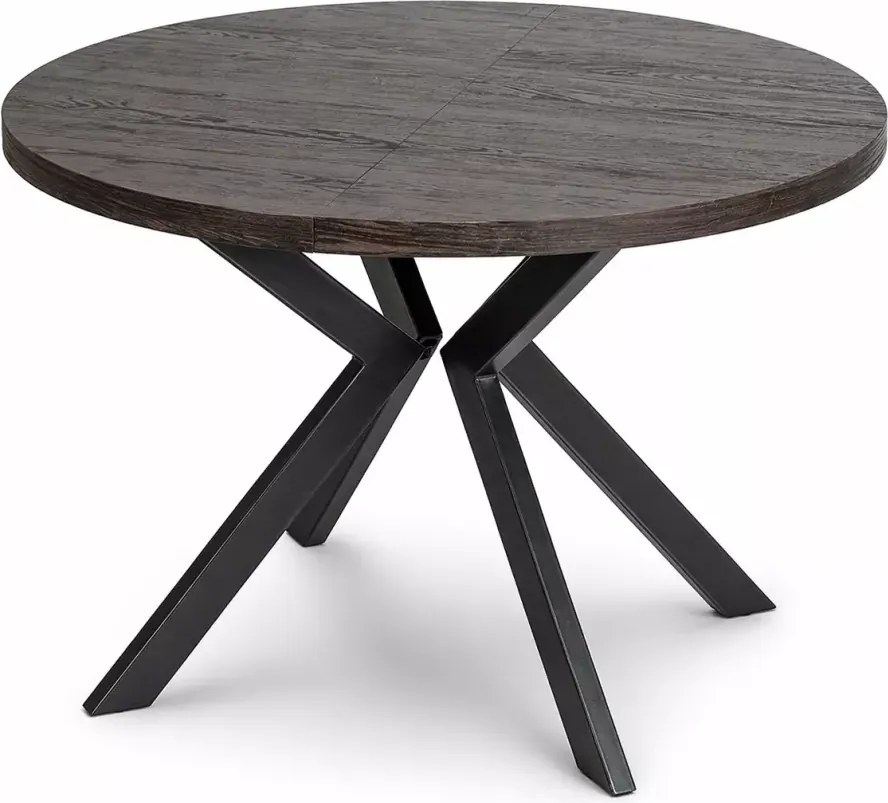 Okrągły stół Sorino z funkcją rozkładania 100-250 cm z blatem z płyty MDF i metalowymi nogami