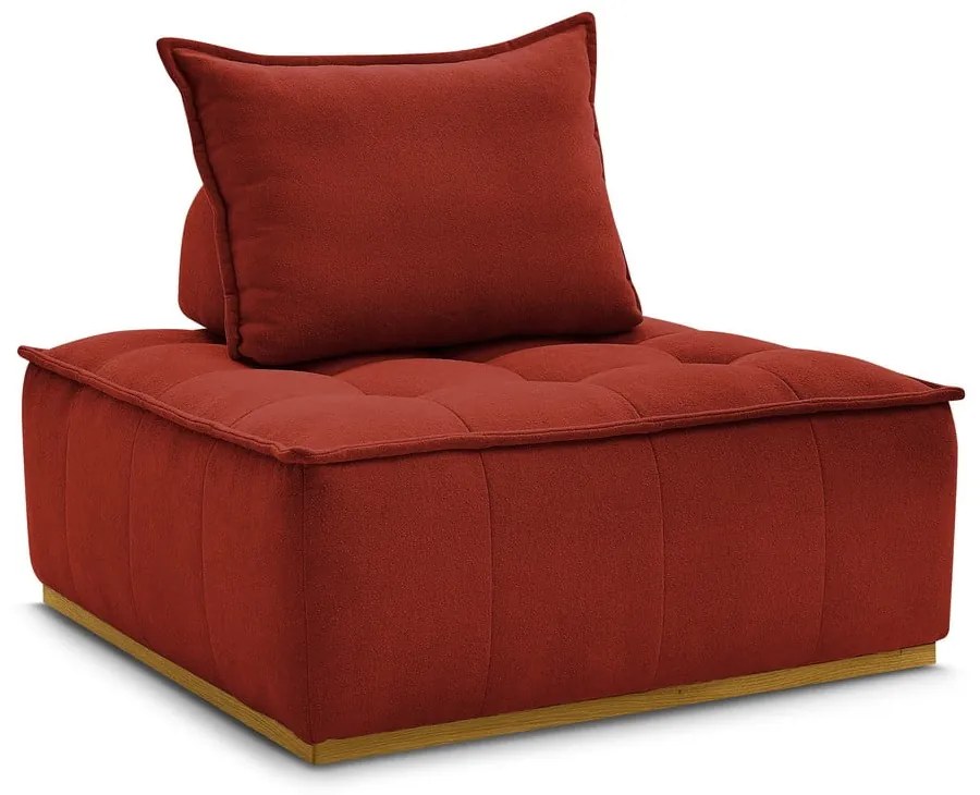 Ceglasty fotel z tkaniny szenilowej Elisa – Bobochic Paris