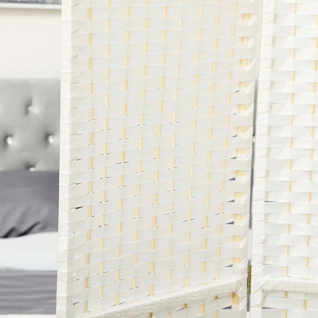 HOMCOM 4-częściowy parawan, składana zasłona, ściana osłonowa do salonu, sypialni, biura domowego, Biały