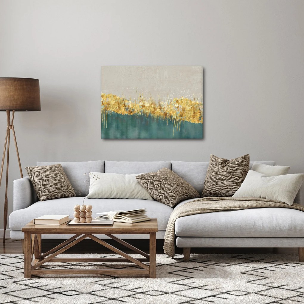 Obraz - Tekstura ze złotą dekoracją (70x50 cm)