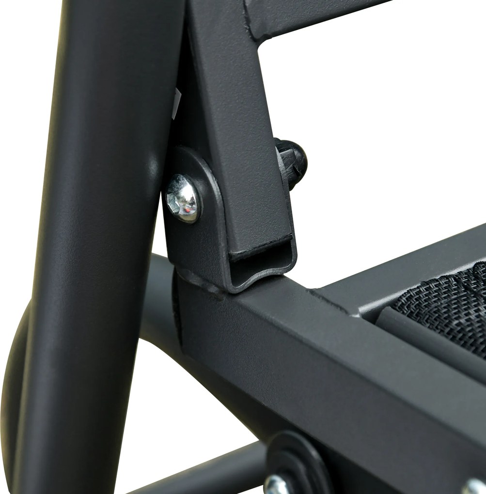 Outsunny Ławka bujana ogrodowa 3 osobowa metalowa czarna solidna konstrukcja 151x75x85 cm | Aosom PL