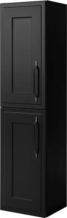 Szafka łazienkowa czarna, 35 x 136 x 27 cm, uchwyt czarny