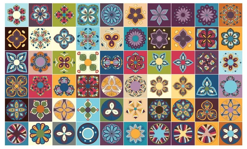 Zestaw 60 naklejek Ambiance Azulejos