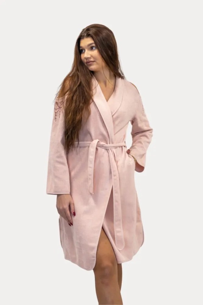 Krótki damski szlafrok GLORIA M Żółty