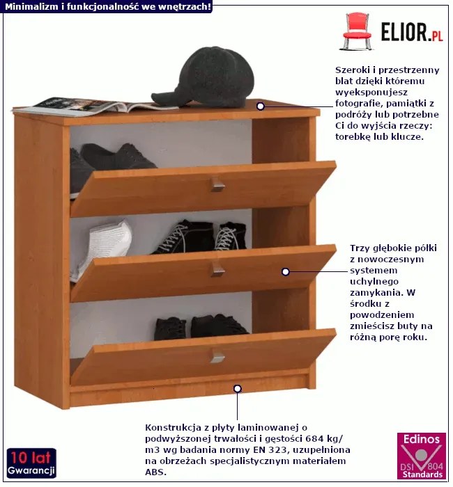 Szafka na buty w kolorze olchy - Rifel