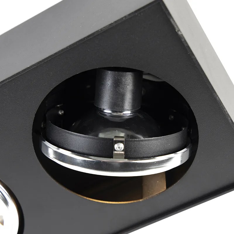 Designerski reflektor czarny kwadratowy 3-punktowy - Kaya