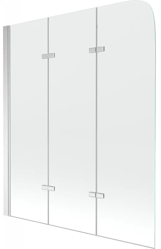 Mexen Felix parawan nawannowy 3-skrzydłowy 120 x 140 cm, transparent, chrom - 890-120-003-01-00
