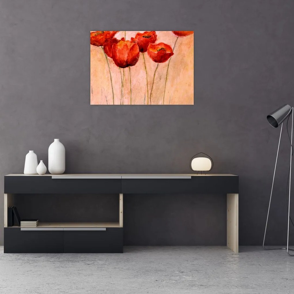 Obraz - Czerwone tulipany (70x50 cm)