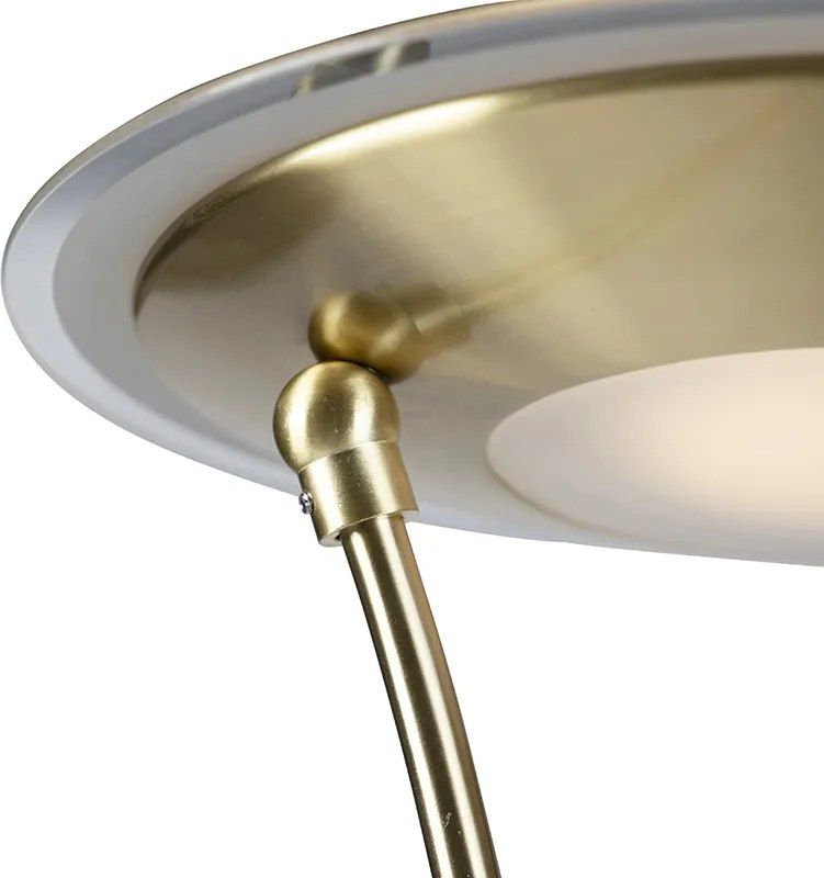 Złota lampa podłogowa z lampką do czytania, w tym LED i port USB - Sevilla