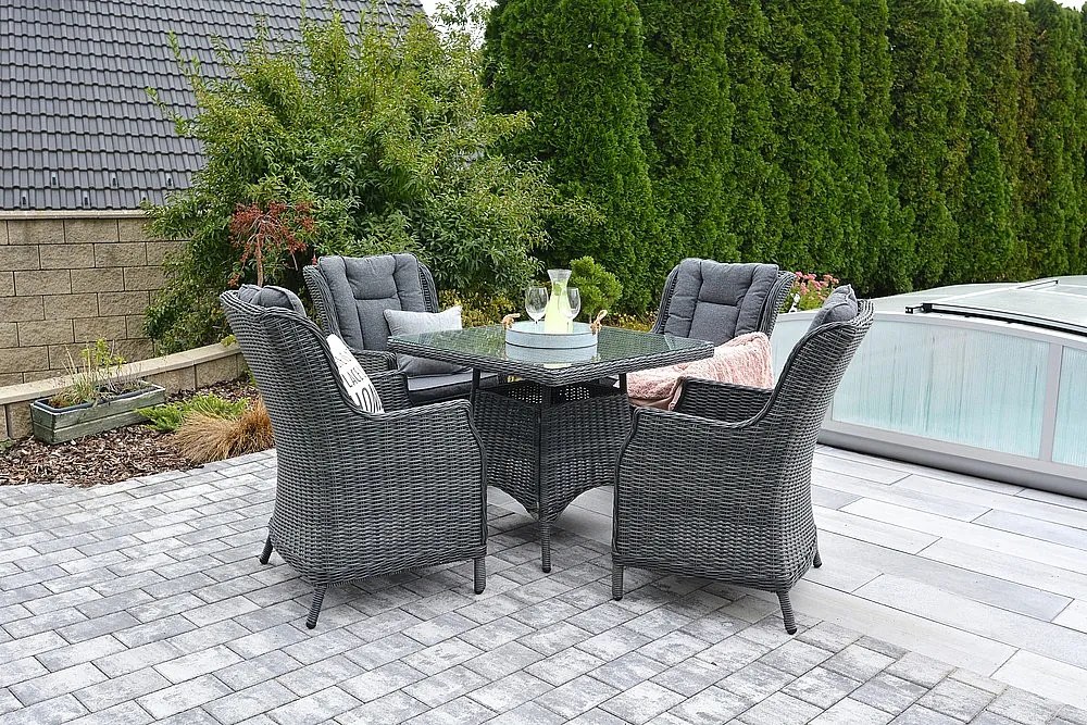 Zestaw do jadalni z rattanu EDEN 1 + 4