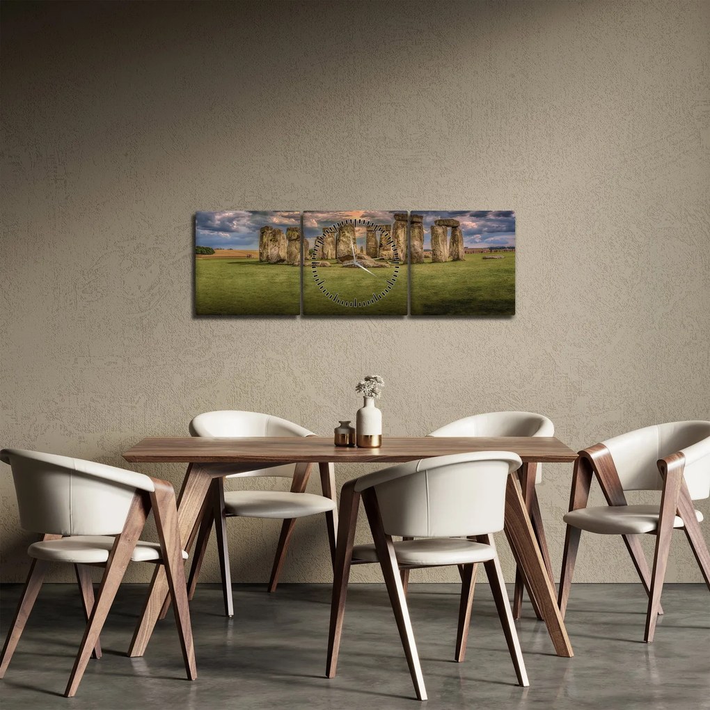 Obraz Stonehenge (z zegarem) (90x30 cm)