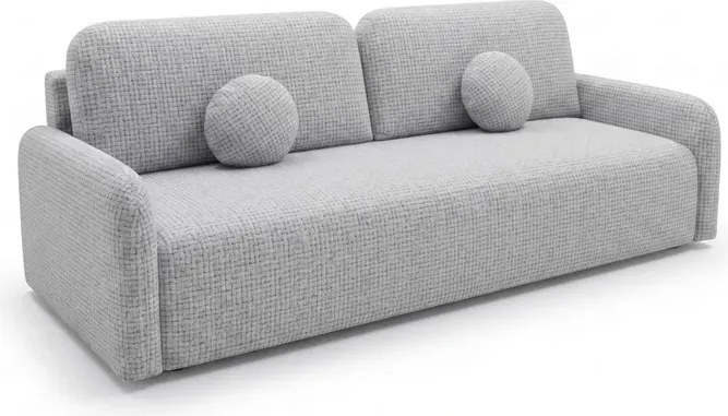 Sofa DUO Rozkładana Dwuosobowa Szara Szenil Japandi