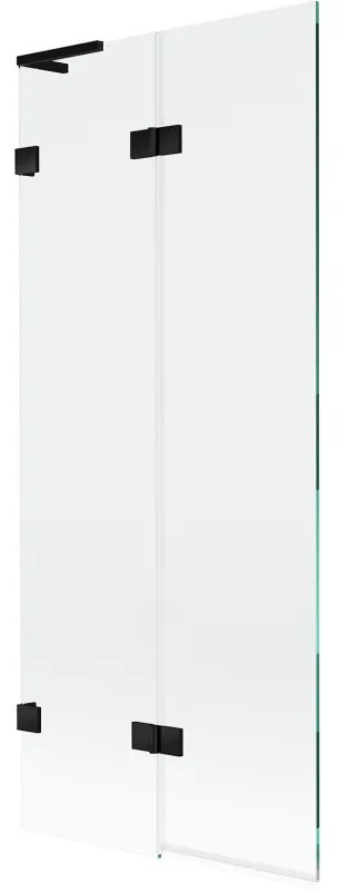 Mexen Lunar L parawan nawannowy 2-skrzydłowy lewy 80 x 150 cm, transparent, czarny - 897L-080-100-70-00-L