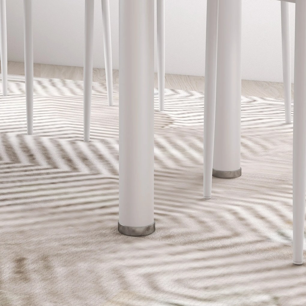 HOMCOM Zestaw stołowy 5 części stół i 4 krzesła nowoczesny biały do jadalni | Aosom PL