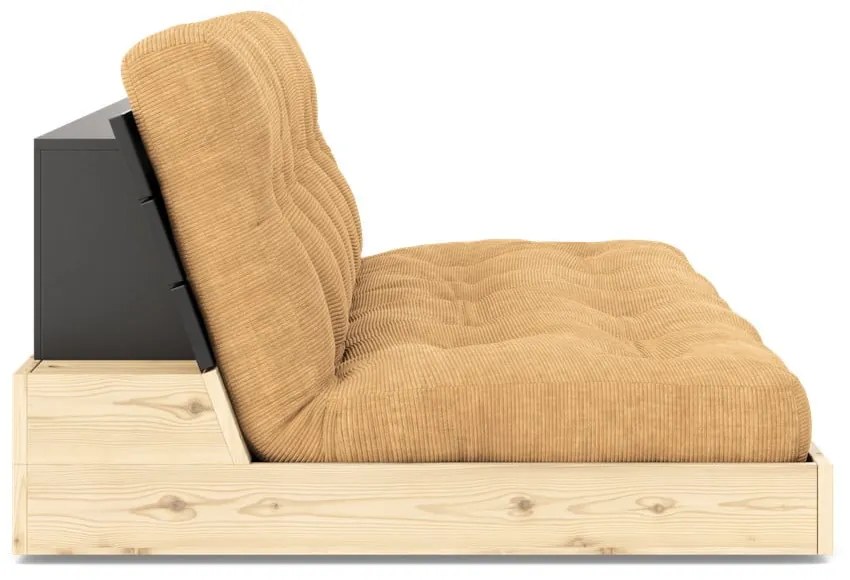 Jasnobrązowa sztruksowa rozkładana sofa 196 cm Base – Karup Design