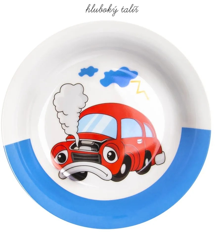 3-częściowy zestaw dziecięcych porcelanowych naczyń Orion Cars