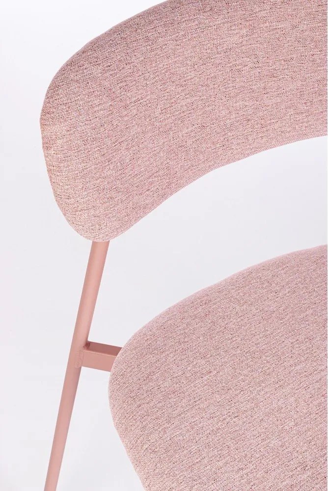 Różowe tapicerowane krzesło Inka – Yes Everyday