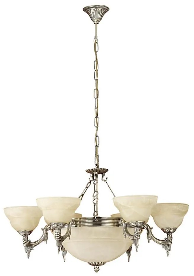 EGLO 85858 - Żyrandol na łańcuchu MARBELLA 9xE14/60W szkło alabastrowe