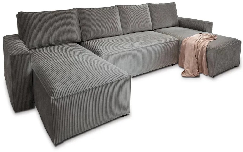 Narożnik w kształcie U SMART COSARO 295x140 cm, szary