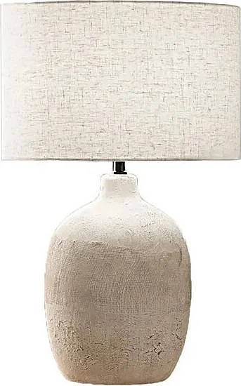 Lampa stołowa ceramiczna Perenz, kolor beżowy z abażurem z tkaniny, średnica 35 cm, wysokość 55 cm, żarówka 1xE27 maks. 60W nie jest dołączona.