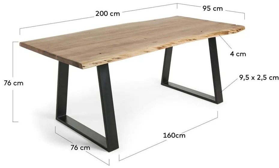 Stół z blatem z drewna akacjowego 97,5x200 cm Alaia – Kave Home