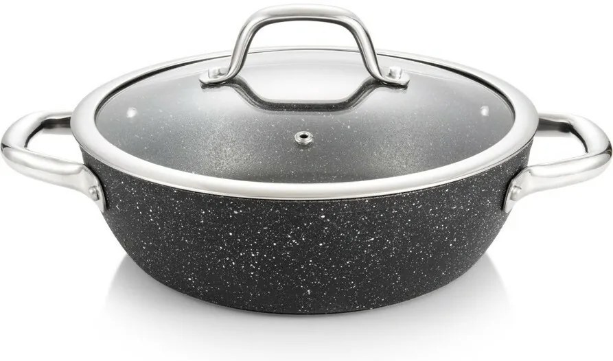 Tescoma Patelnia głęboka z pokrywką PRESIDENT Stone, 24 cm, 24 cm