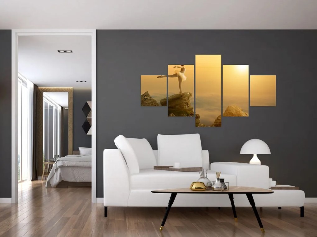Obraz - Baletnica na skale (125x70 cm)