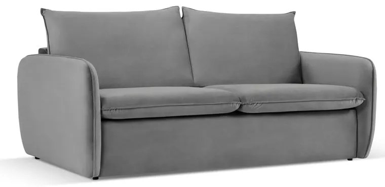 Szara aksamitna rozkładana sofa 214 cm Vienna – Cosmopolitan Design