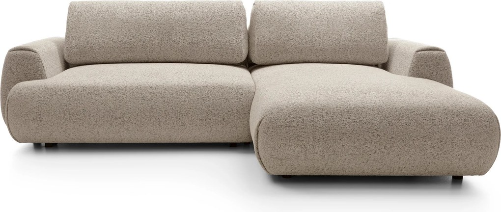 Masseno Narożnik ZEST z funkcją spania i pojemnikiem na pościel Narozniki L, Rozkładana sofa - Beżowy, PUENTE 16