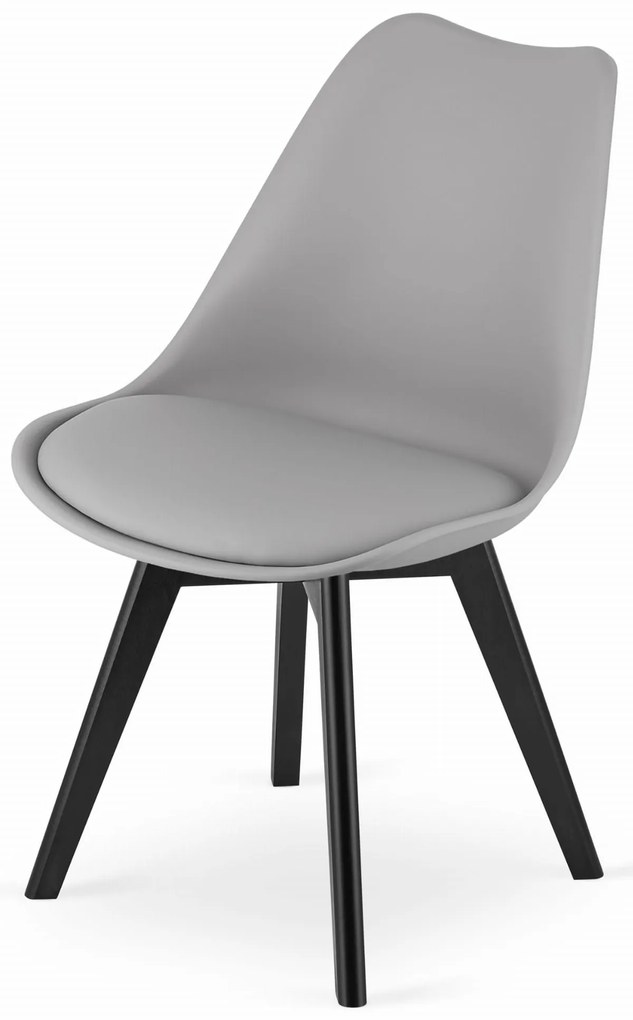 PROMOCJA Jasnoszare krzesło BALI MARK z czarnymi nogami II. gatunek