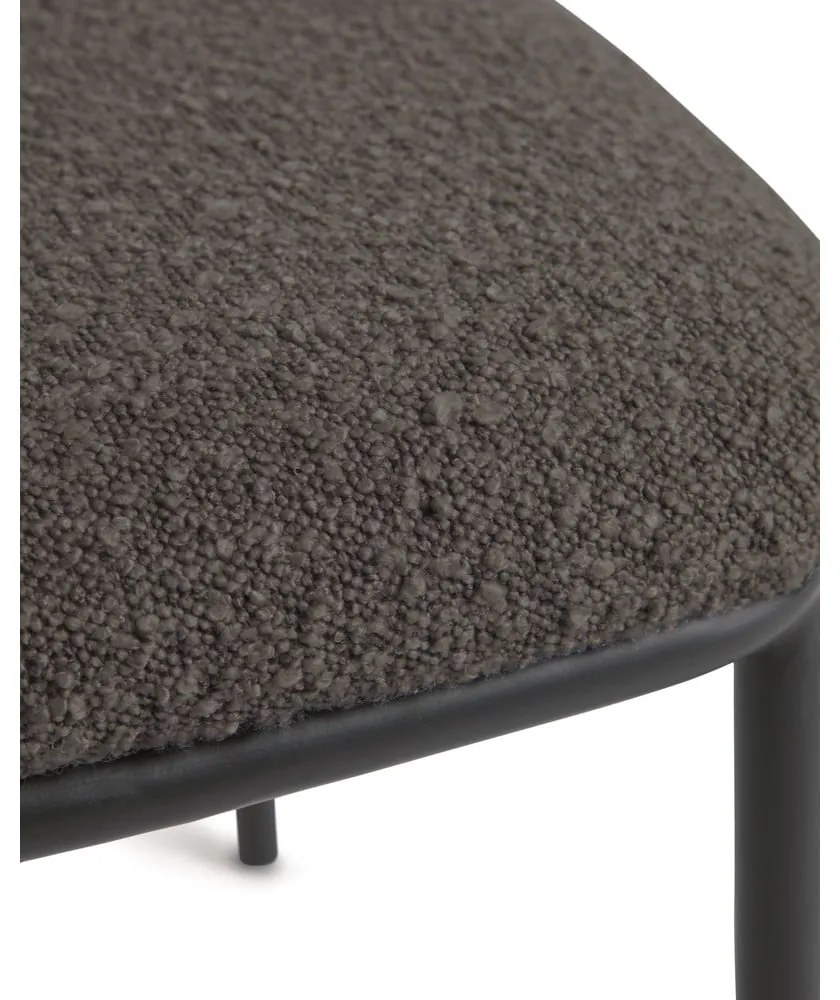 Czarny tapicerowany fotel jadalniany Ciselia – Kave Home