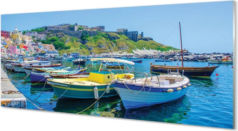 Szkło Ozdobne do Kuchni Statki w Zatoce pod Górami