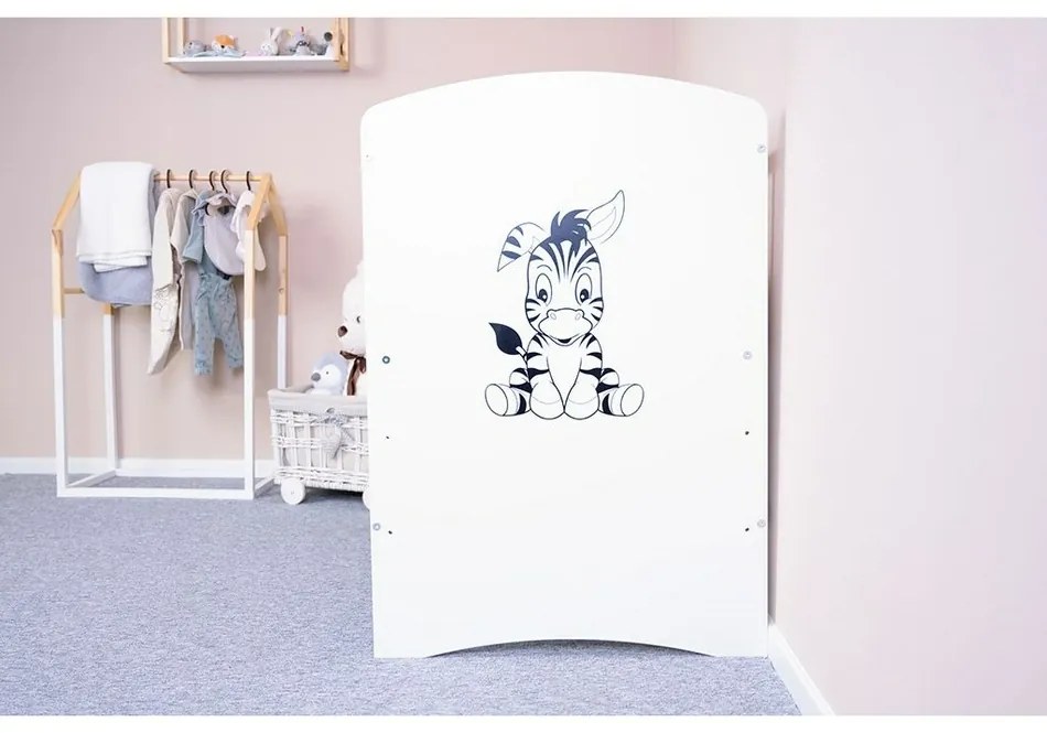 Nowe łóżeczko dziecięce Leo Zebra, białe
