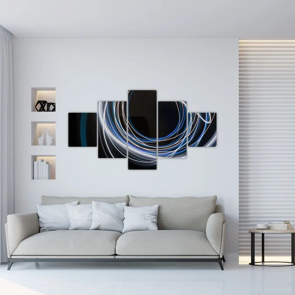 Obraz niebieskich linii (125x70 cm)